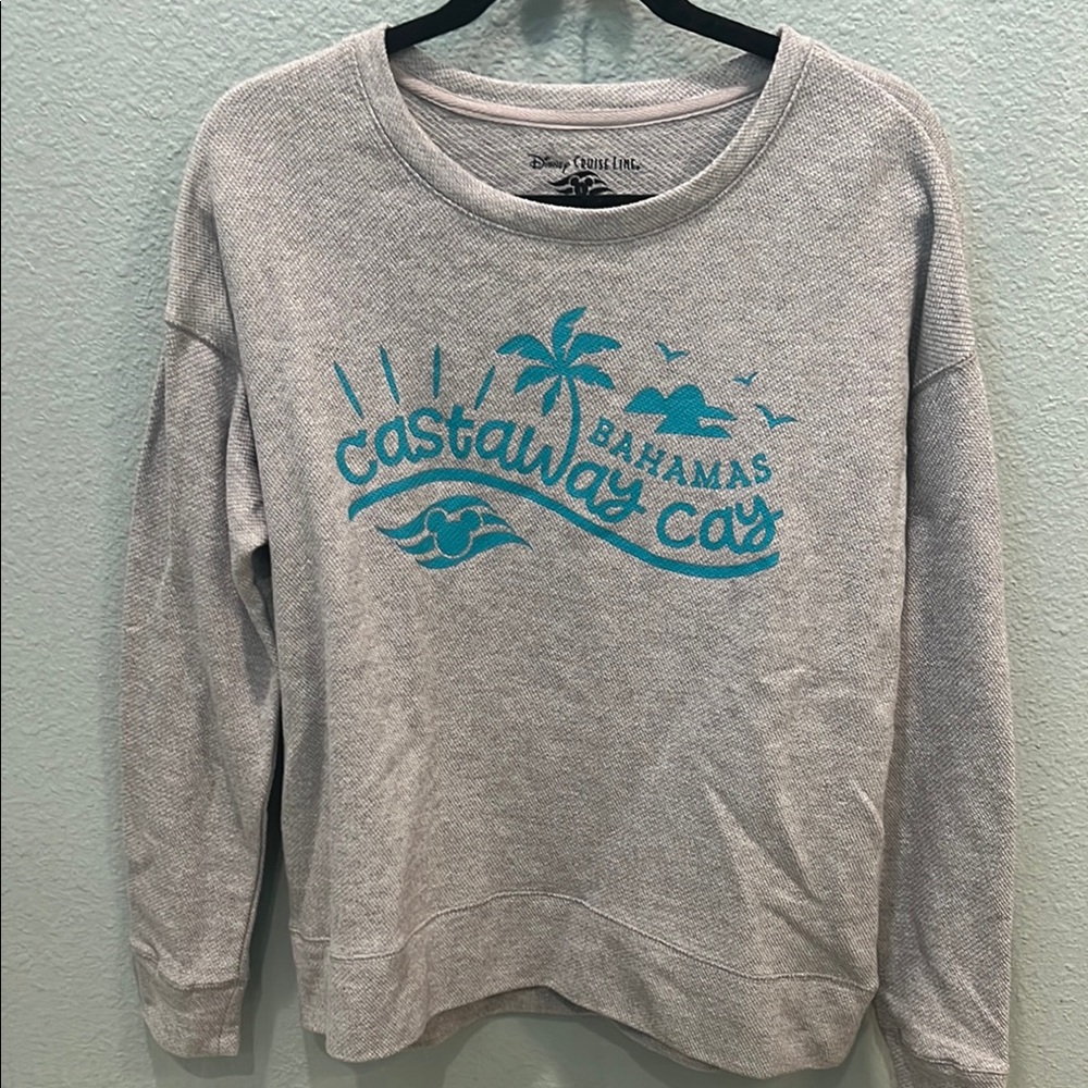 Disney Cruise Line Gray Bahamas Castaway Cay Sweatshirt Large NWT